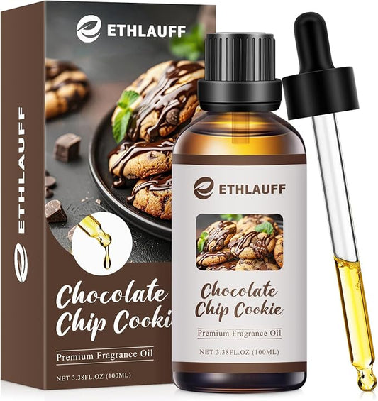 Chocolate Chip Cookie Fragrance Oil, 100ml Bakery Essential Oil for Diffusers for Home,Candle Scented Oils for Soap Making, Bath Bombs, Massage -3.38FL.OZ