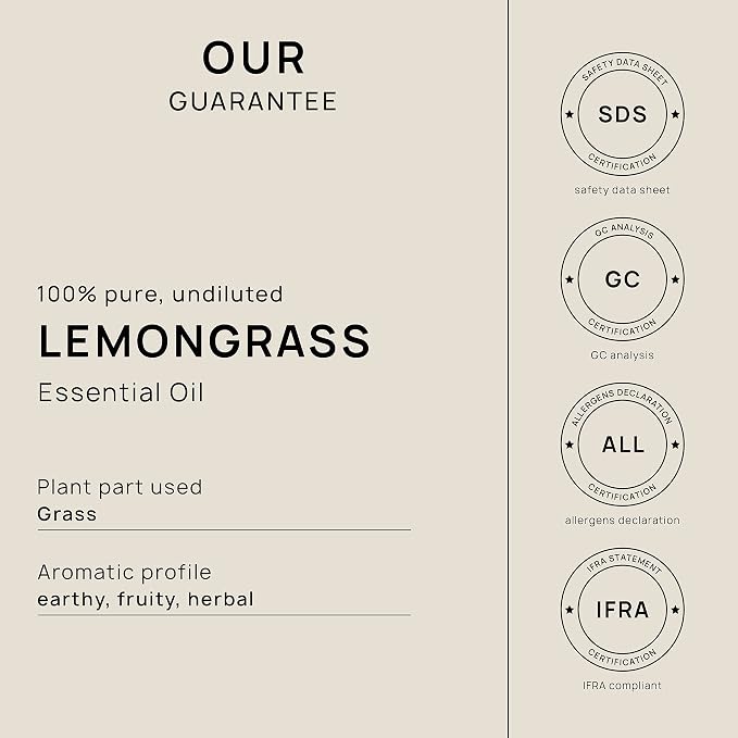 VINEVIDA Lemongrass Essential Oil - 32 oz - Undiluted - DIY Candle Scents - Bulk for Soap Making