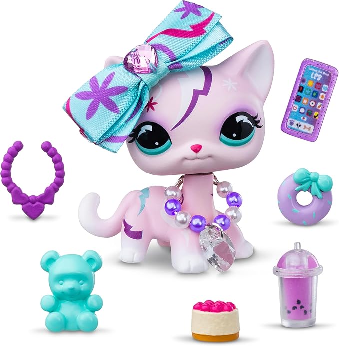 Littlest Pet Shop- Sweet & Stylish Bundle Set - Series 4 - Gen 7 Authentic LPS Bobble Head Toy Figure, Collectible Toy Animal, Ages 4+