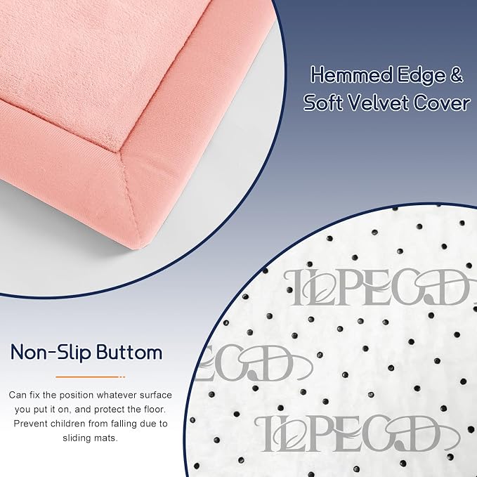 Baby Play Mat for Floor Nursery Rug Muscle Mat Area Rug Playroom Rug 50"x50" Playpen Mat Elastic Foam 1.3" Thick Crawling Mat for Babies,Toddlers, Infants, Kids,Light Pink