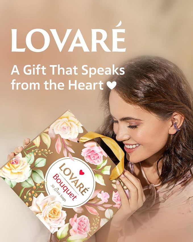 LOVARE Tea Bags Variety Pack - Made in Ukraine - Black and Green, Floral Berry, Mixed Blend Assorted Collection - Tea Sampler - Gift Sets for Tea Lovers (30 Bags - 6 Tastes)