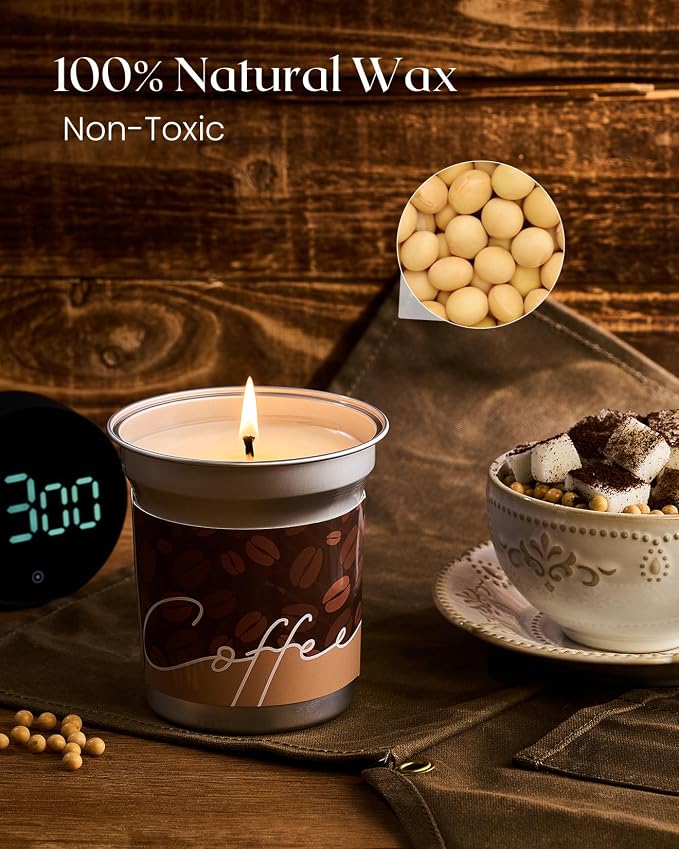 M&SENSE Hot Chocolate Scented Candles, Soy Wax 12.3oz | 75 Hours Long Lasting Clean Burn, Organic Cocoa, Non Toxic, Fall Seasonal, Winter Holiday Aromatherapy