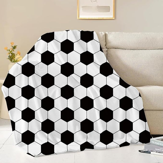 NEWCOSPLAY Throw Blanket Cute Soft Aesthetic Fleece Blanket for Kids Girls Boys Teens Cozy Blanket for Bed Couch Camping (Football, Throw(50"x60"))