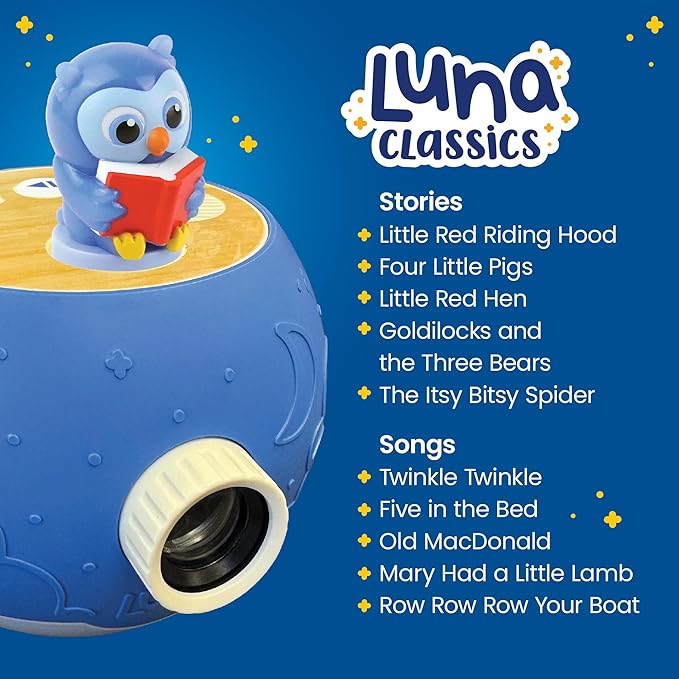 Kids Book Projector - 5 John Deere Tractor and 5 Classic Read-Aloud Stories, 10 Songs & Night Light & Soothing Dream Music | Children Ages 3+ Storytime Projector | Toys, Owl & John Deere Tractor