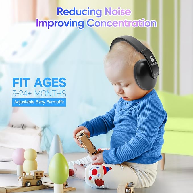 Floriogra Baby Headphones for Noise - [Upgraded Baby-Friendly Version] Ear Muffs Noise Protection Noise Cancelling Headphones - Ear Protection for 3 Months to 2 Years