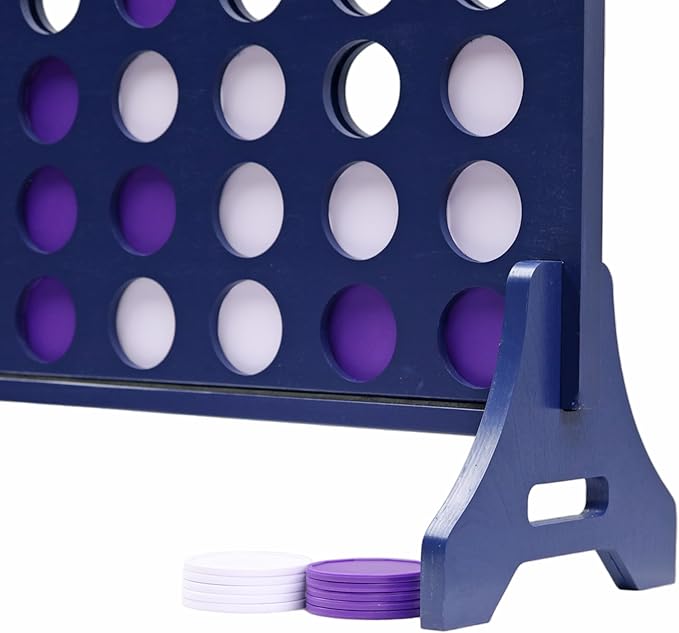 Tailgating Pros Premium Navy Giant Four in a Row with Carrying Case - Jumbo Oversized Outdoor Yard Game - Connect Multiple Pucks in a Row to Win - Many Puck Colors Available!
