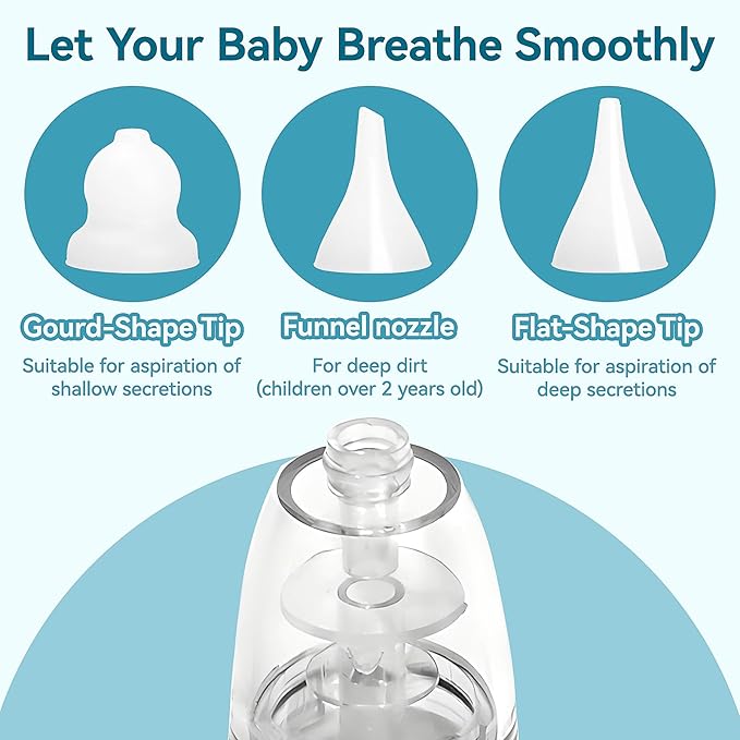 Compatible with Grownsy / Watolt / LittleTora / HEYVALUE / Cocobela / HailiCare / MOMIDEAL / KIDIRA / TEQIN Baby Nasal Aspirator Replacement Tips (9 Packs)