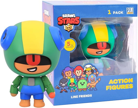 P.M.I. Brawl Stars Action Figure | 4.5" Collectible Toy with Movable Arms & Legs | Includes Leon, Crow, Spike, or Colt (Random) | Official Licensed Merchandise for Gamers & Fans