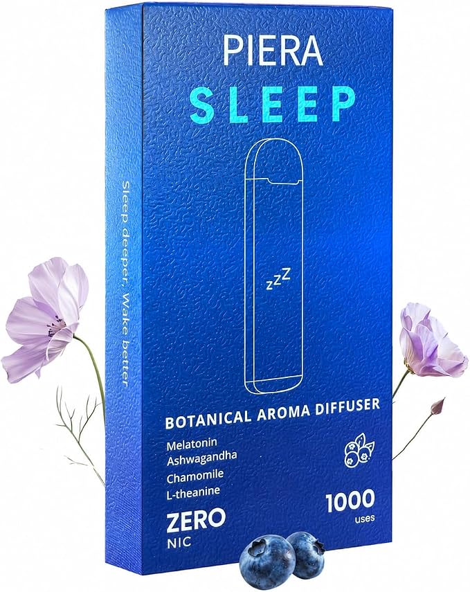 PIERA Botanical Aroma Diffuser Set, Plant-Based Botanical Scent, Non-Electronic Personal Fragrance Accessory, Detox, Sleep & Energy, 3 Sticks, 1 Pack (1, Sleep) (1, Sleep)