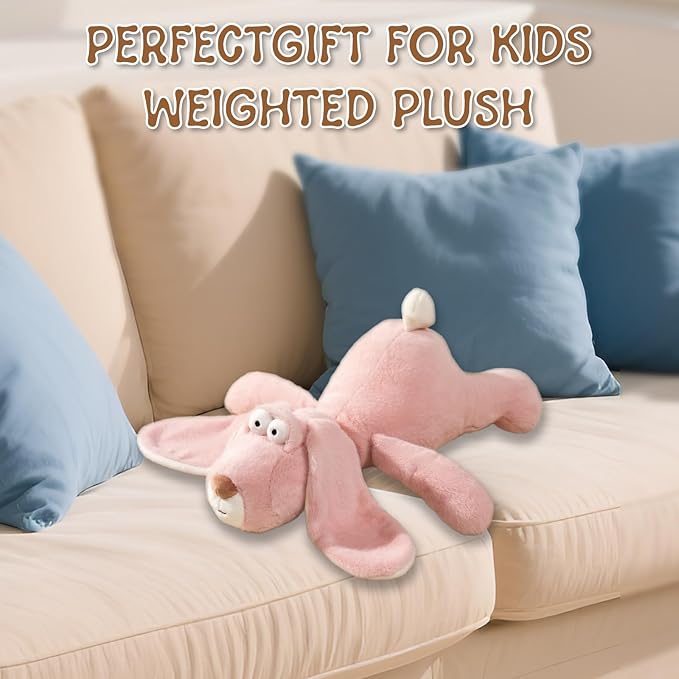 Pink Bunny Stuffed Animals, 17 inch Soft & Cute Rabbit Plush Toy with Lop Eared, Funny Bunny Plush, Ideal Easter Gift for Kids Girls Boys Friends Birthday Christmas