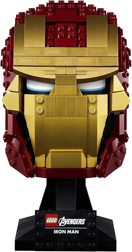 LEGO Marvel Avengers Iron Man Helmet 76165; Brick Iron Man-Mask for-Adults to Build and Display, Creative Challenge for Marvel Fans (480 Pieces)
