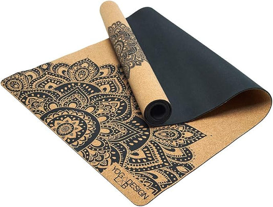 YOGA DESIGN LAB | The Cork Yoga Mat | Eco Luxury | Ideal for Hot Yoga, Power, Bikram, Ashtanga, Sweaty Workouts | Studio Quality | Includes Carrying Strap!