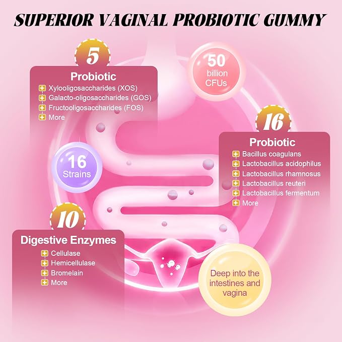 2PCS 9-in-1 Sugar Free Feminine Probiotics Gummies - pH Balance, 50 Billion CFU Vaginal Probiotic Gummies w/ Prebiotic, Slippery Elm, Cranberry, for Vaginal, Urinary Tract, Gut, Hawaiian Pineapple