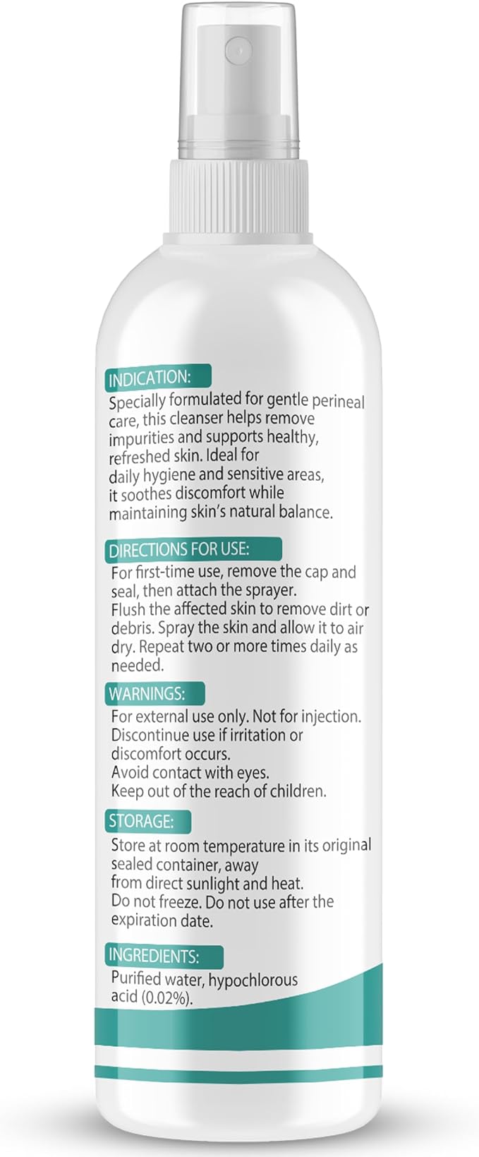 Noveha Perineal Spray & Cleanser | No-Rinse Formula for Daily Hygiene & Odor Control | Gentle Care for Postpartum, Seniors & Sensitive Areas | 8oz