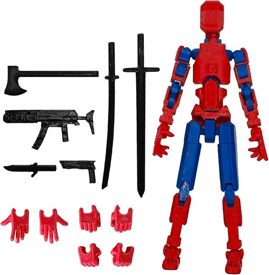 Assembly Completed T13 Action Figure, Titan 13 3D Printed Action Figure, 3D Printed Titan13, Assembled Dummy 13 Lucky 13 Toy Figure