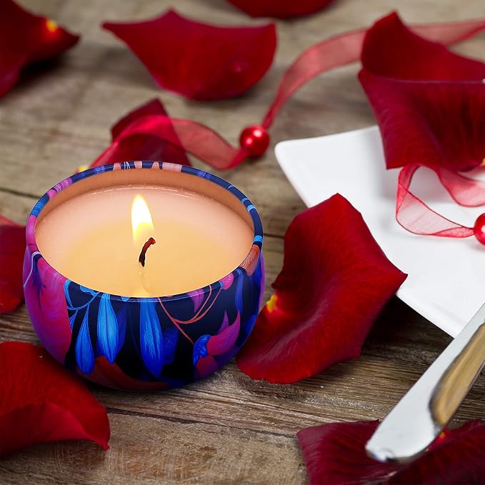 Christmas Candles Scented Gifts for Women Home Apple Cinnamon, Lavender, Vanilla, Jasmine, Cedar Wood, Fig, Teak, Gardenia and Magnolia Soy Candle Set for Mothers Day Gifts, 9 Packs