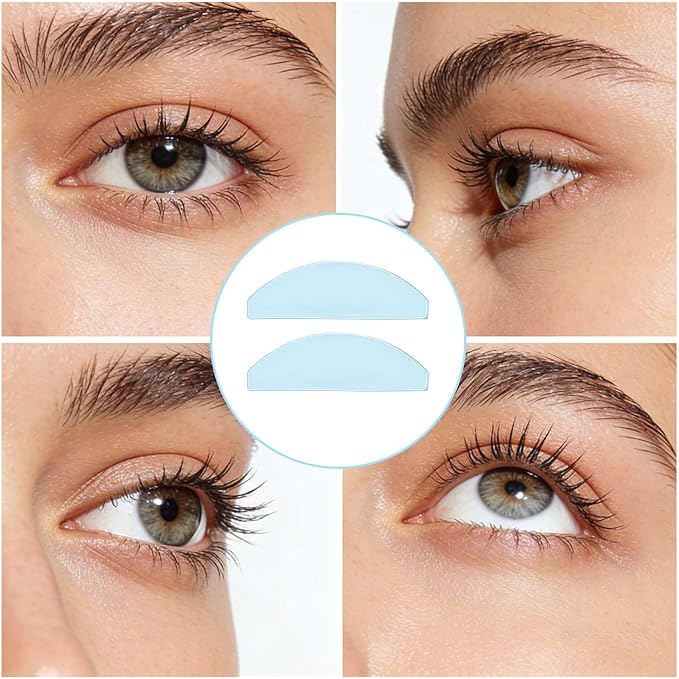 Lash Lift Shields – Washable and Reusable Korean Super Sticky Flat Pads for Eyelash Perm, No.1 Lash Lift Softening Shields for Women Beauty, Pink (2 Pairs Blue)