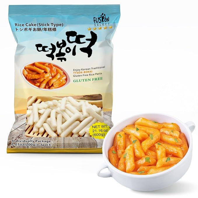 Fusion Select 1 Pack Korean Rice Cakes - Tteokbokki Stick Gluten Free 21.16oz Per Pack