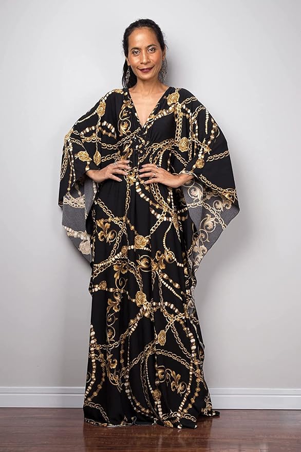 Venasha Womens Caftan Floral Print Kaftan Dress Short Sleeve Swimsuit Cover up Loungewear for Summer