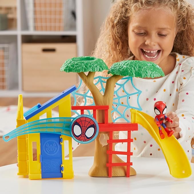 Spidey and his Amazing Friends Spidey Playground Playset, Includes 4-Inch Action Figure, Marvel Super Hero Toys for Kids 3 and Up