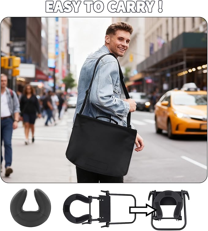 TOROKOM Adjustable Headrest Face Pillow Cradle, Massage Home Mattress Top Massage Kit Face Pillow Cradle & Face Cushion Support Bracket（Black）