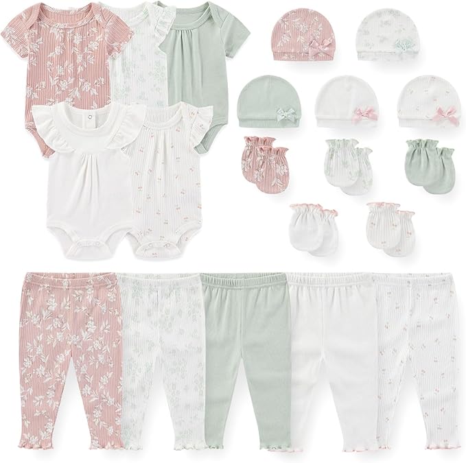 JELYLOVE Unisex Baby Boy Girl Bodysuits Sets 20 Pack Cotton Casual New Born Clothes Comfort Infant Outfit Essentials