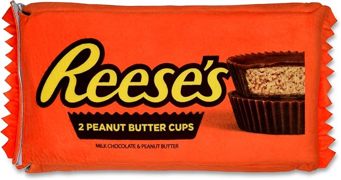 iscream Reese's Peanut Butter Cups Package 19" x 8.5" Pillow Set with Two Plushie Cups
