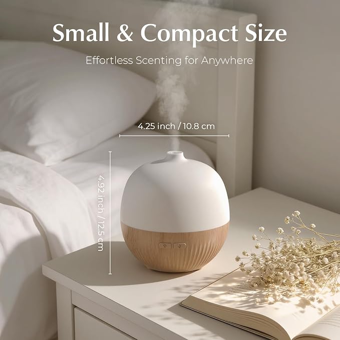 ARVIDSSON Essential Oil Diffuser, 100ml Small Aromatherapy Diffuser with Mood Light, Ultrasonic Oil Diffusers for Home, Mini Diffuser for Essential Oils, Gift for Women (Pack of 2)