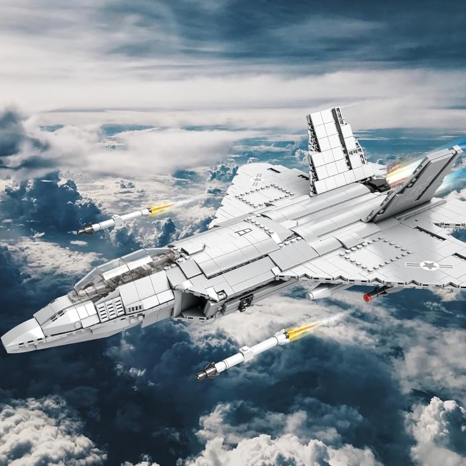 JMBricklayer F-22 Raptor Fighter Jet Building Block Set, Military Airplane Toy Army Construction Sets, Toys Gifts for Kids 14+, Adults and Military Fans 60003 (1837PCS)
