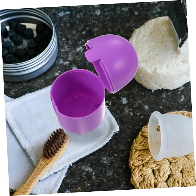 Homoyoyo 4pcs Portable Microwave Cleaning Holder for Cups Storage Box for Travel and Home Use