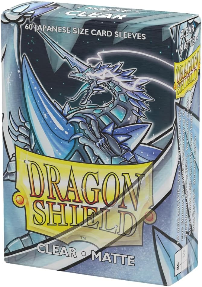 Dragon Shield | Japanese Size Card Matte Sleeves | 60 CT - Smooth & Tough Premium TCG Sleeves - Compatible with Yu-Gi-Oh, Naruto, Cardfight & Vanguard | Clear