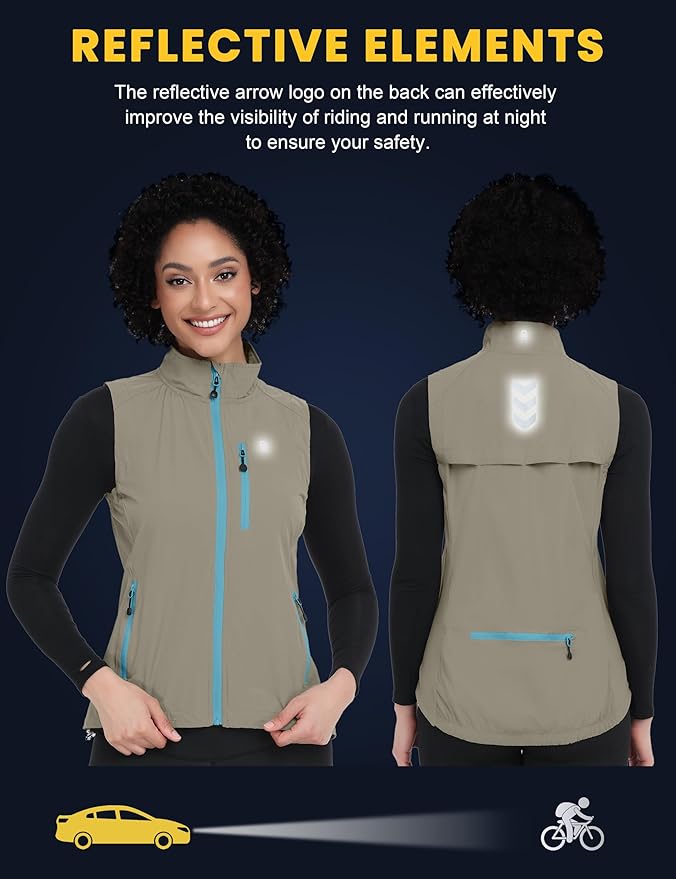 Little Donkey Andy Women's Lightweight Quick Dry Vest Windproof Summer Vest | Stretch Quick Dry Material, Windproof Breathable Vest, Cooling Effect Summer Outerwear, Running Cycling Golf Tennis Hiking
