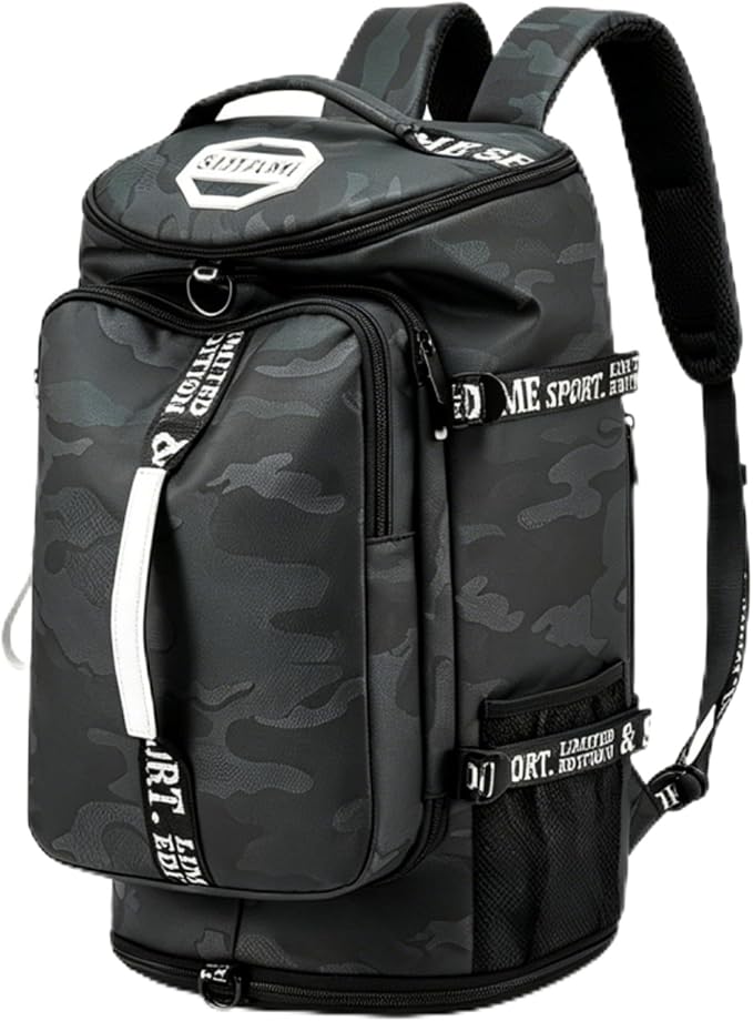 Gym Duffle Bag Backpack with Shoe Compartment,4 ways Travel Backpack for Women and Men,Multi-Functional Weekender bag with Waterproof Layer&Laptop Compartment for Fitness, Travel,Camping