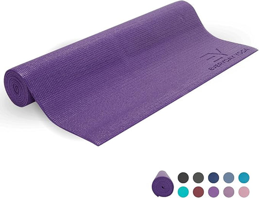 Everyday Yoga Deluxe Mat, Spacious 72"x24" Non-Slip Yoga Mat for Comfortable Home Workouts, 3-5mm Extra Thick