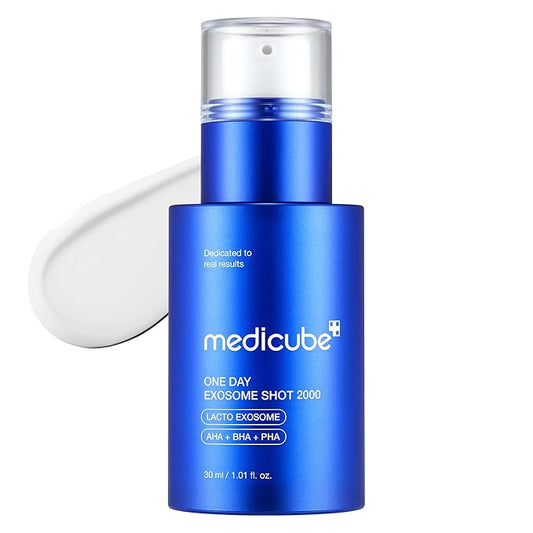 medicube Exosome Shot Zero 2,000 PPM Spicule Facial Serum | Liquid Skin Booster Serum | Exosome, AHA+BHA+PHA | Pore Care, Dead Skin Cells, Skin Texture | Korean Skincare, 1.01 fl.oz