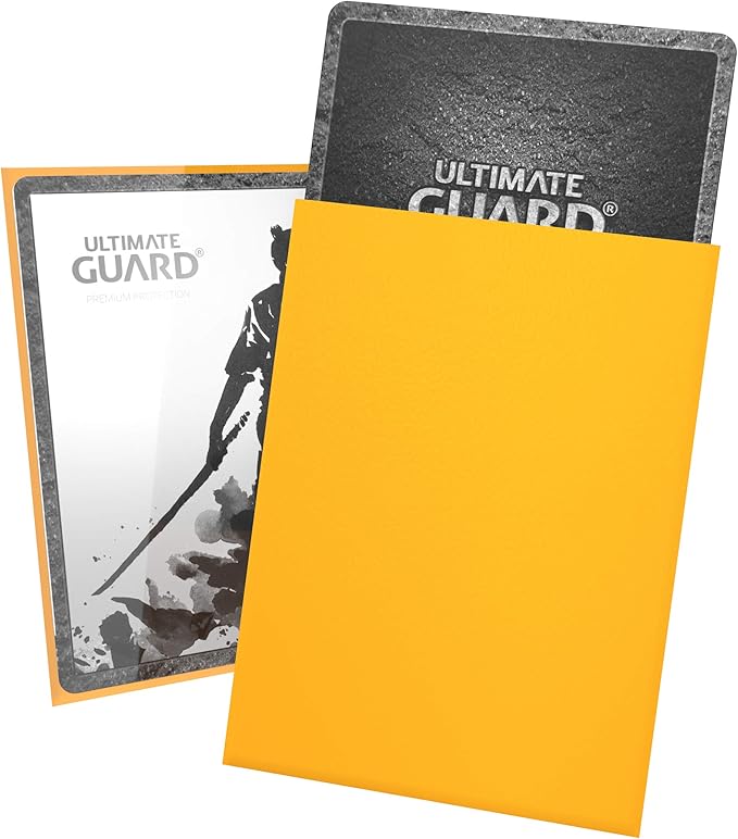 Ultimate Guard Katana Card Sleeves: 100 Standard Size TCG Sleeves, 66 x 91mm, Yellow Back, Tournament Quality, No PVC & Acid-Free, High Clarity