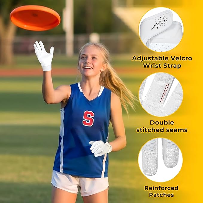 HANDLANDY Ultimate Frisbee Gloves – Flying Disc Gloves for Adults and Youth with Consistent Grip, Lightweight Breathable Fit, Perfect for Throws, Catches, and Disc Sports