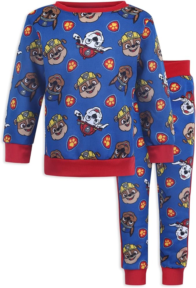Paw Patrol Nickelodeon Marshall Chase Rubble Boys Sweatshirt and Pants 2 Piece Set for Toddler and Little Kids