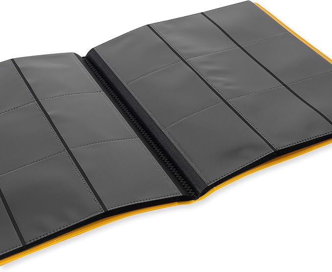Vault X 9 Pocket Standard Strap Binder, Holds 360 Trading Cards in 20 Side-Loading Pages (Yellow)