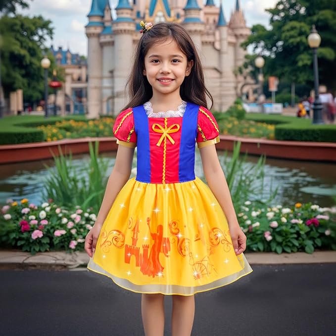 Meland Princess Dress Up - Princess Dresses for Girls with Princess Toys, Dress Up Clothes for Little Girls Pretend Play
