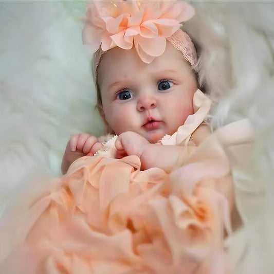 Realistic Reborn Baby Dolls Boy 17-Inch Realistic Baby Doll Soft Vinyl Lifelike Babe Newborn Babe Dolls Accessories for 3+ Years Old (Orange)