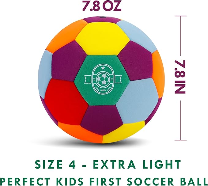 Multicolor Soft Indoor Soccer Ball for Toddlers, Size 4 – Safe Foam Ball for Kids to Kick and Play in The House