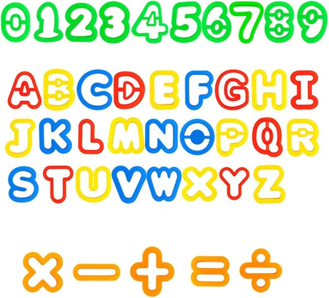 Alphabet & Numbers Dough Cutter Kit,1.5"- 2",Set of 41