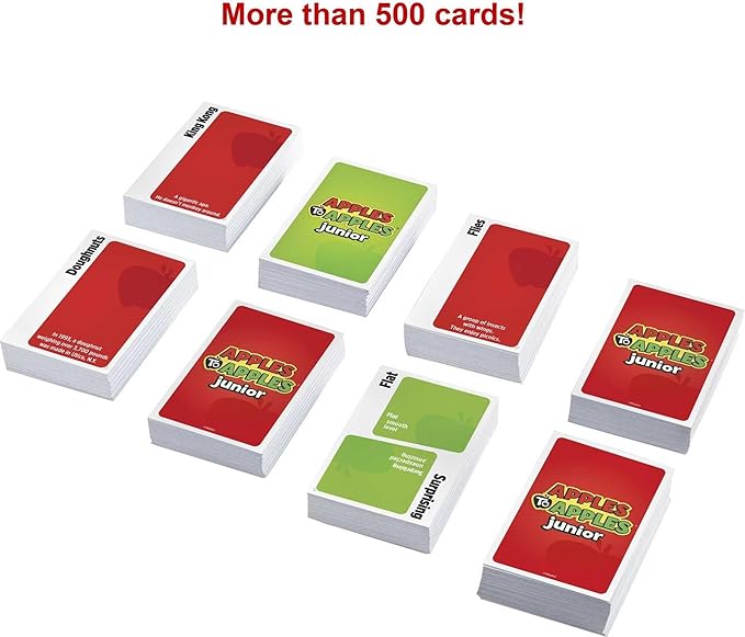 Mattel Games Apples to Apples Junior Kids Game, Card Game for Family Night with Kid-Friendly Words to Make Crazy Combinations