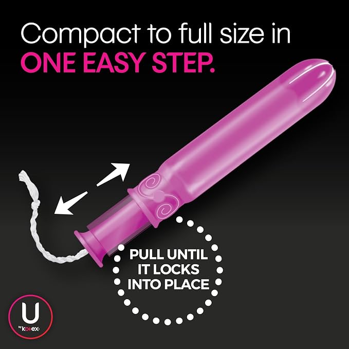 U by Kotex Click Compact Tampons, Super Absorbency, Unscented, 45 Count (Pack of 2)