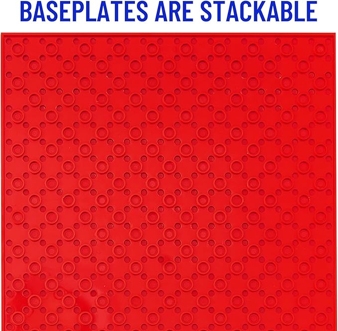 Strictly Briks Brick Base Plates - Compatible with Lego & All Major Brands - 6x6 in, 12-Pack Rainbow Colors - Stackable Rainbow Building Blocks Baseplates with 20x20 Studs