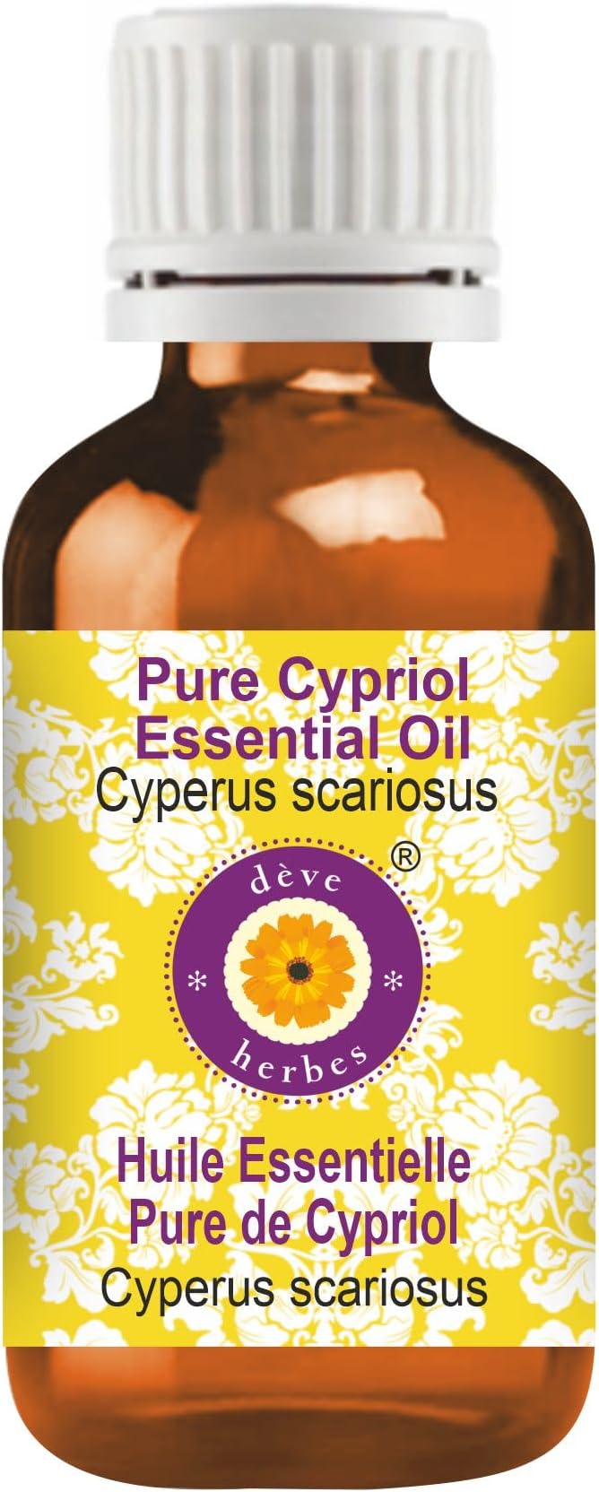 dève herbes Cypriol Essential Oil (Cyperus scariosus) Pure | Non-Sticky | Non-greasy | Lightweight | Men & Women | All Skin Types | Steam Distilled 10ml (0.33 oz)