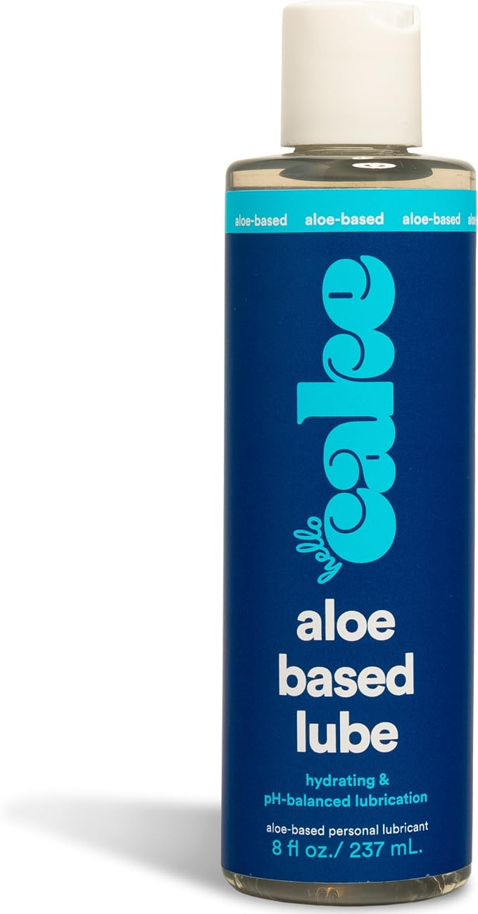 Hello Cake Aloe-Based Personal Lubricant - Hydrating, Hypoallergenic, pH-Balanced, Non-Sticky, Condom Compatible, for Men, Women, & Couples, 8 fl oz