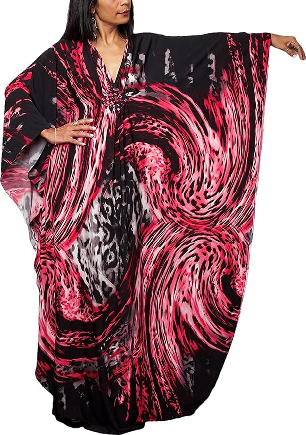 Venasha Womens Caftan Floral Print Kaftan Dress Short Sleeve Swimsuit Cover up Loungewear for Summer