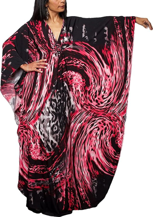 Venasha Womens Caftan Floral Print Kaftan Dress Short Sleeve Swimsuit Cover up Loungewear for Summer